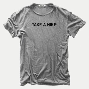 HIRO CLARK "TAKE A HIKE" SLUB SHORT SLEEVE COTTON TEE SHIRT